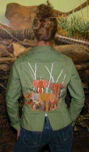 hand applique elephants natural clothing wearable art