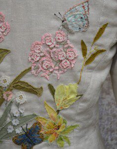 Embroidered Flowers with Butterflies Wearable Art by Tara Lynn