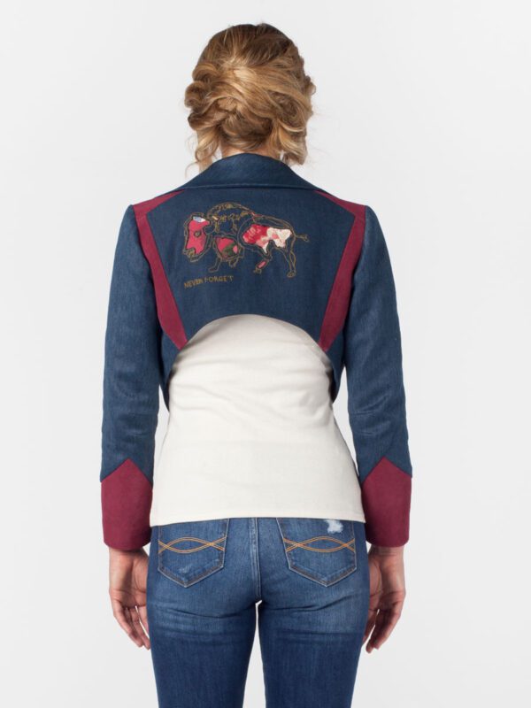 Bison Bolero Hemp and PET Denim Twill Tara Lynn Crop Jacket Eco Natural Clothing Wearable Art