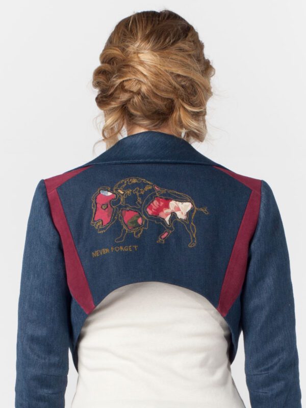 Bison Bolero Hemp and PET Denim Twill Tara Lynn Crop Jacket Eco Natural Clothing Wearable Art