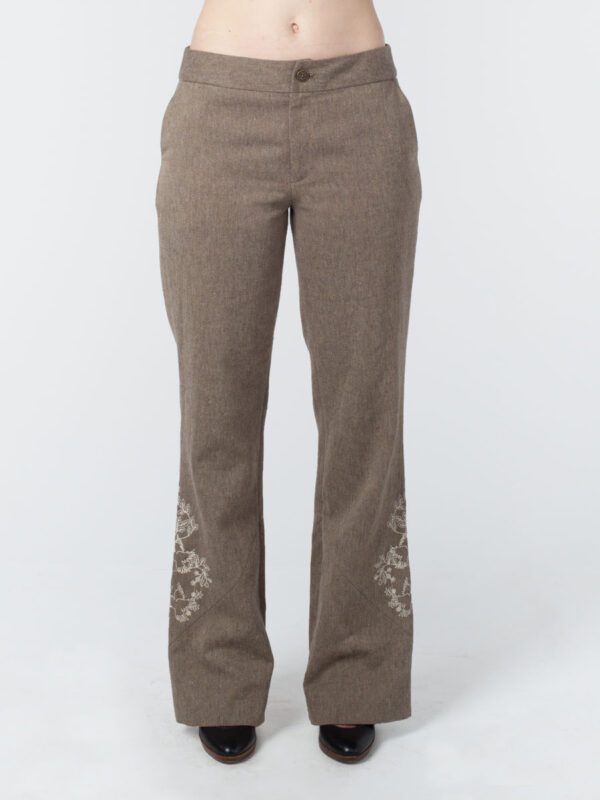 Embroidered Hip Hugger Pant Back Hemp Cotton Tara Lynn Hemp Pant