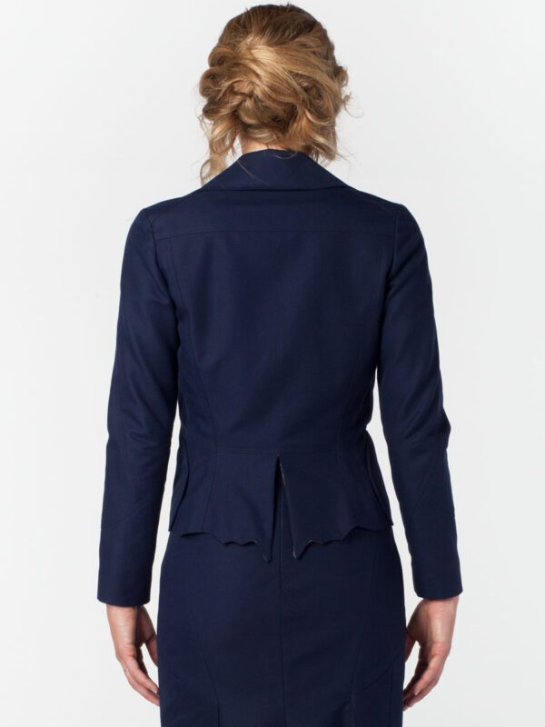 Womens Navy Suit Jacket & Skirt Front Hemp cottonTara Lynn
