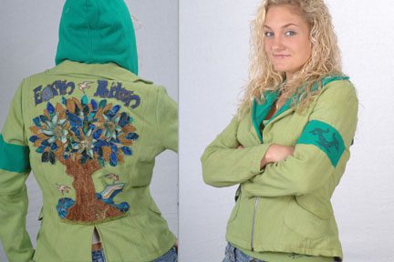 Earth Bitch Jackets Natural and recycled clothing hooded jacket wearable art