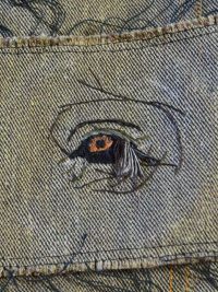 Hand embroidered jacket elephant eye