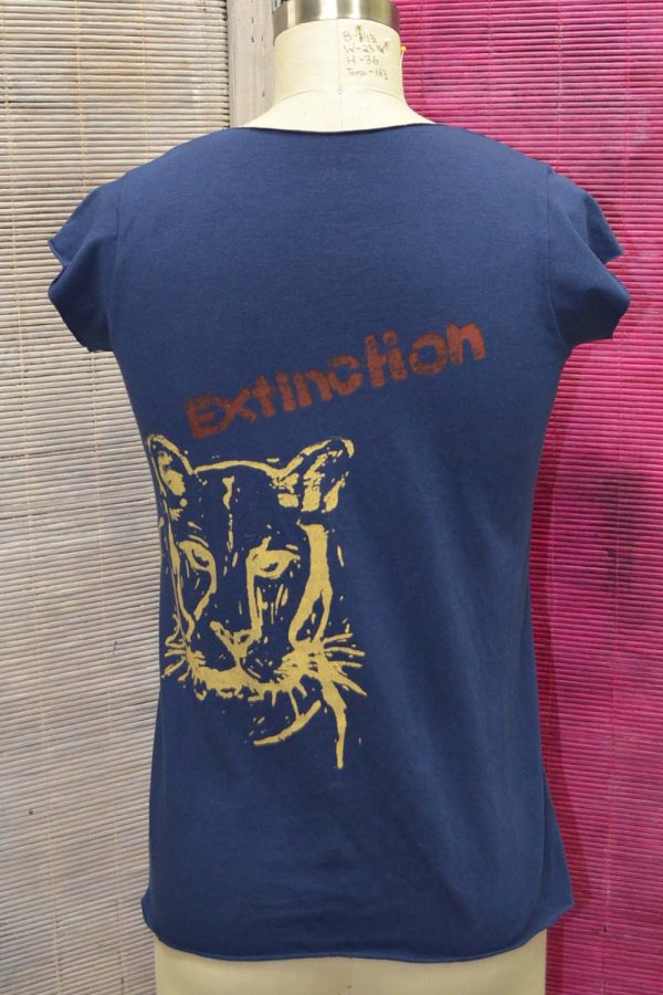 Endangered wild cat printed organic cotton T-shirt