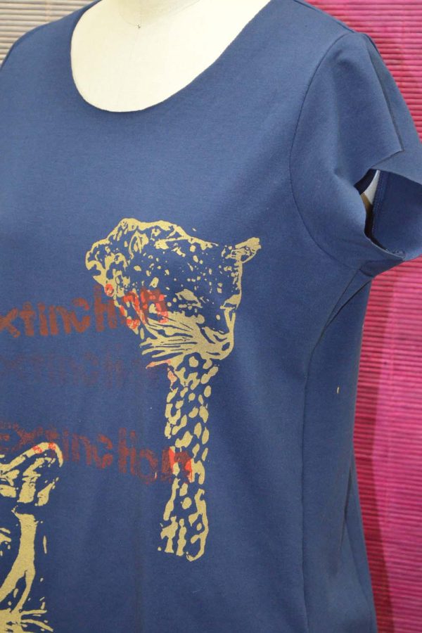 Endangered wild cat printed organic cotton T-shirt